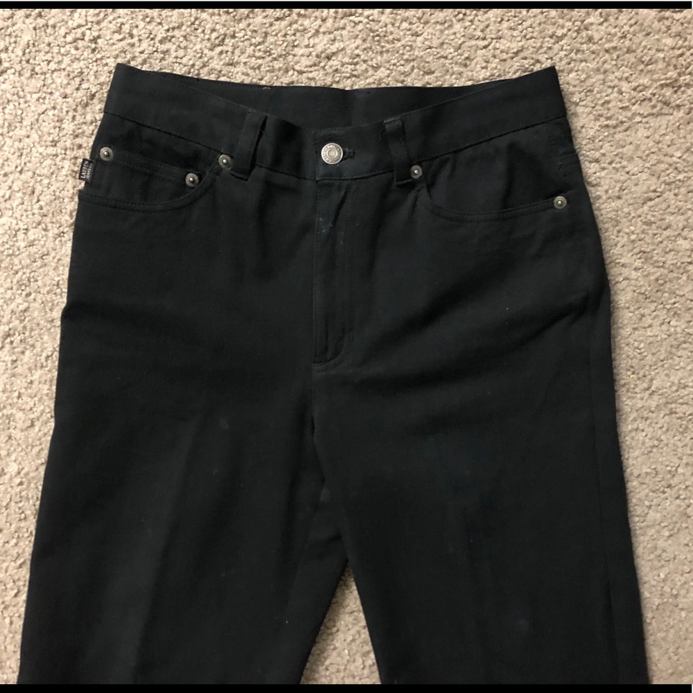 Lauren Jeans Co Denim Pants size 4P Stretchy Straight casual black - Picture 5 of 11